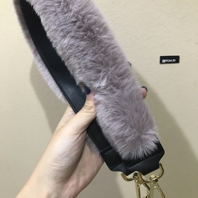 Ready stock & PO bulu pom pom bag strap tali tas short mini