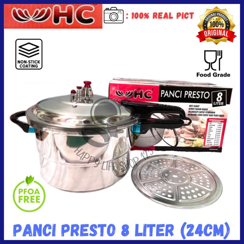 Presto 8 Liter HC / Panci Presto 8ltr+Steamer HC / Panci Presto 8 Liter