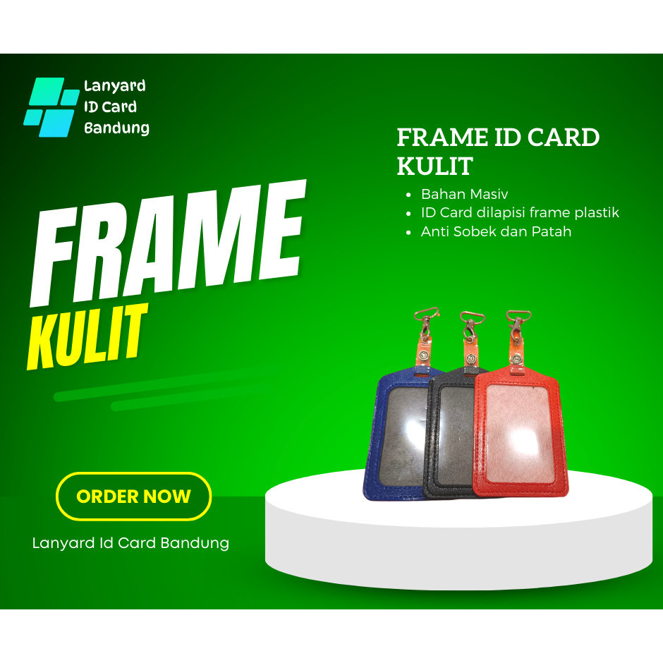 

Frame ID Card Holder Kulit Imitasi Portrait Bahan kuat tidak mudah sobek