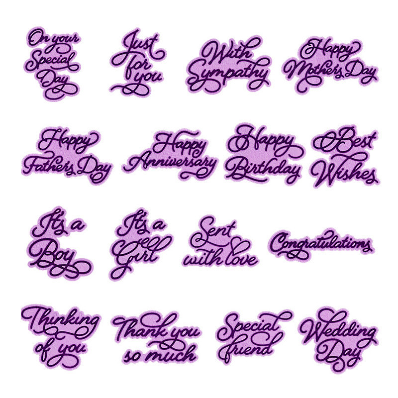 

Words Metal Cutting Dies is Applicable To DIY Album Scrapbook 3D Greeting Card Decoration Happy Birthday Thank You For 2022 New