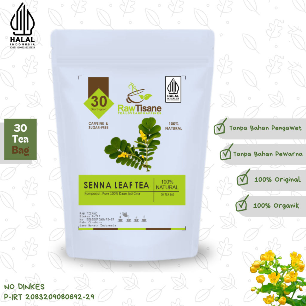 

Kila Original Senna Leaf Tea : Senna Alexan Drina / Daun Jati Cina Isi 30 Tea Bag