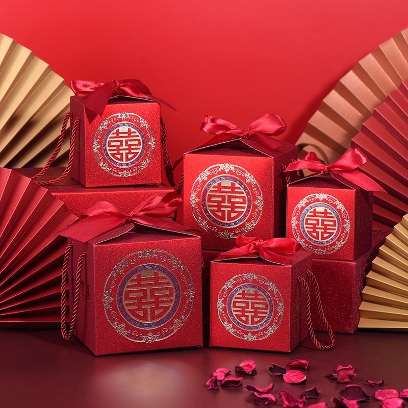 

Kotak Souvenir Wedding Sangjit Kotak Permen Shuang Xi Candy Box Double Happiness