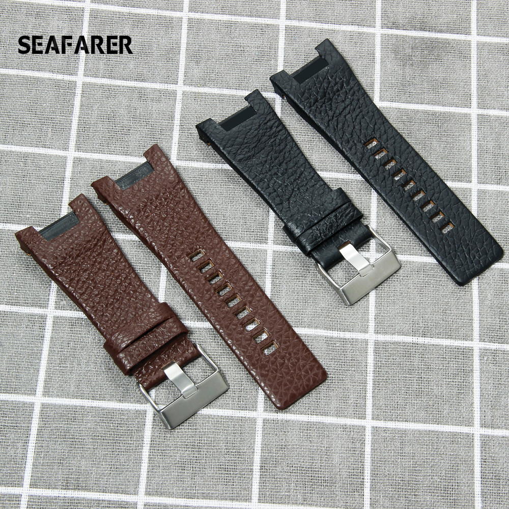 Genuine Leather Bracelet 32mm Watchband For Diesel Watch Strap Wristwatches Band For DZ1216 DZ1273 D