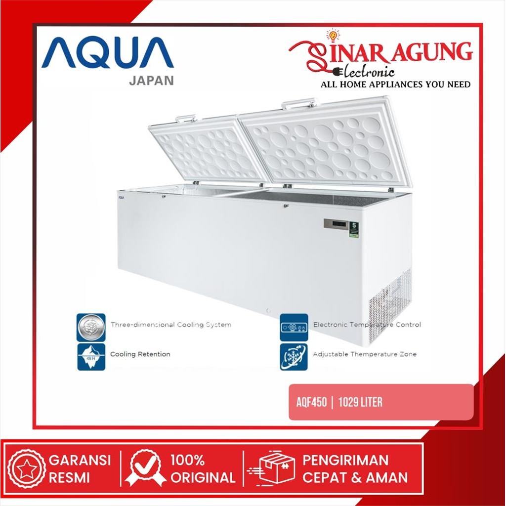 AQUA AQF450R / AQF-450 BOX CHEST FREZZER 429 LITER - GARANSI RESMI