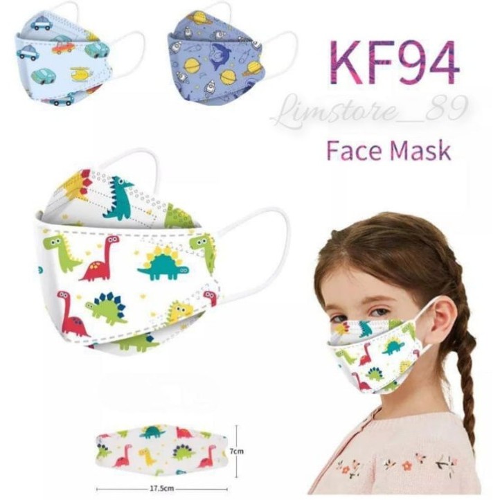*BISA COD* MASKER ANAK KF94 / MASKER ANAK EVO KF94 PREMIUM MOTIF / 1PACK ISI10PCS  MOTIF CEWEK TERMU