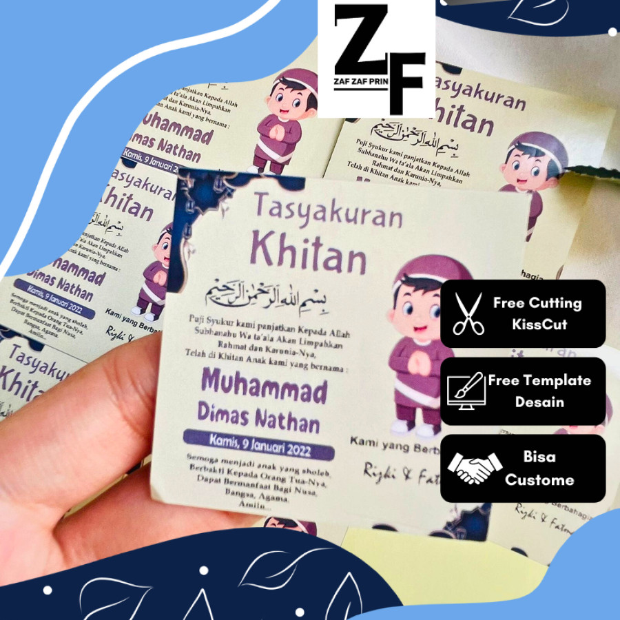 

ZAF 7-11 Stiker Tasyakuran Walimatul Khitan anak kotak Murah Tempel Box Nasi Tinggal Tempel
