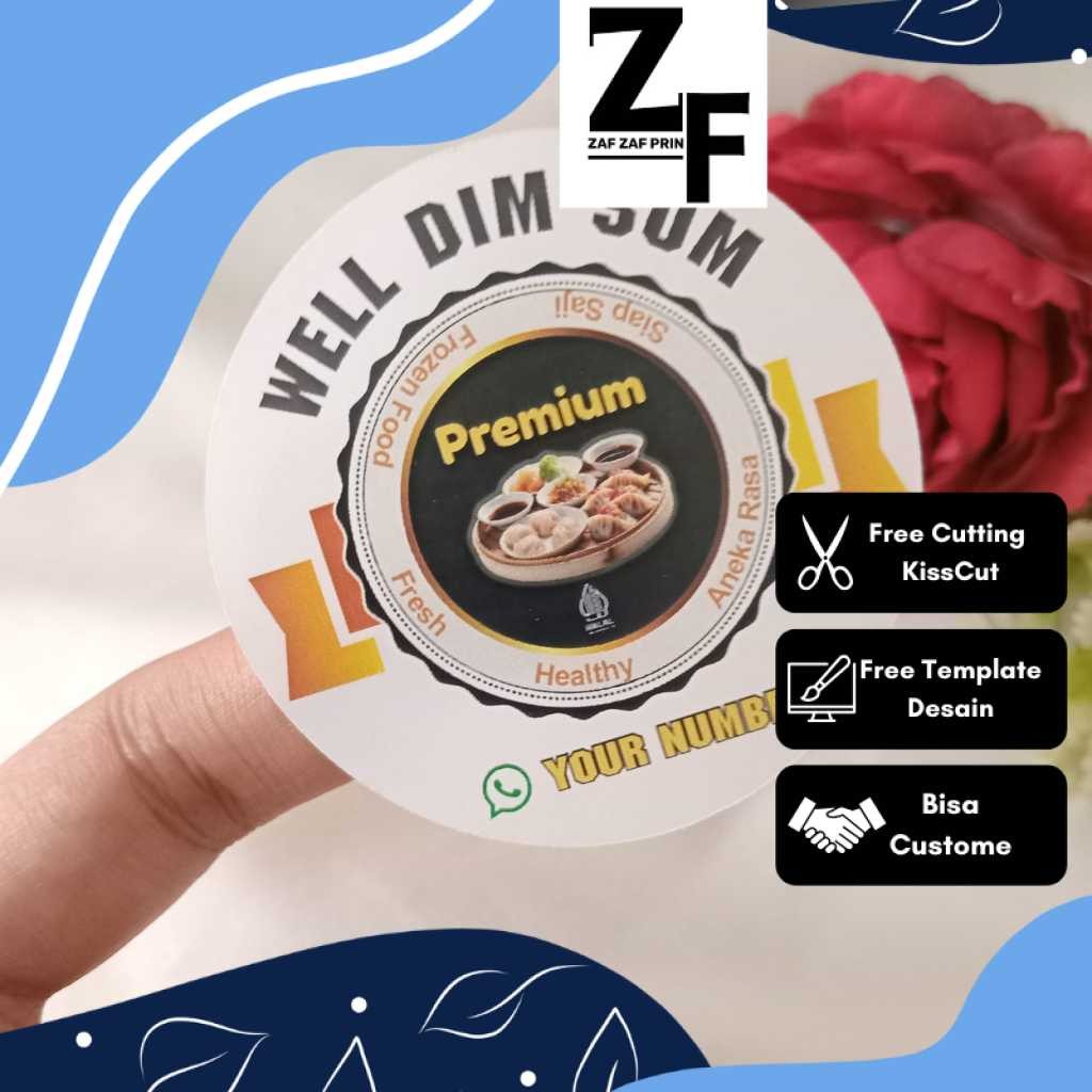

ZAF 2-4 Sticker Label Bulat Dimsum Stiker Makanan Free Desain Dimsum Custom Chromo Uk.Kecil