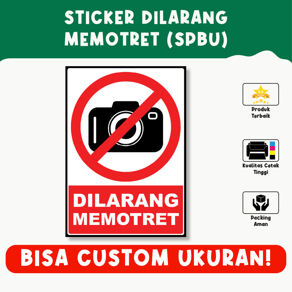 

Sticker Larangan Memotret di SPBU, Tanda Peringatan Keselamatan dengan Desain Jelas dan Tahan Lama