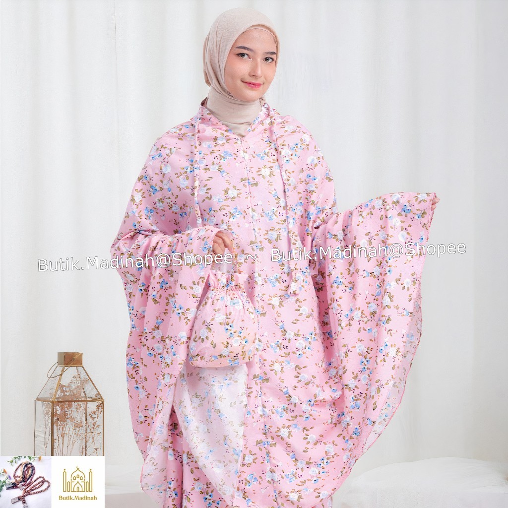 MUKENA DEWASA AZURA HASYA 2IN1 RESLETING TRAVEL KATUN MOTIF--MUKENA KEKINIAN