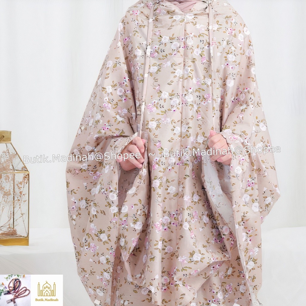 MUKENA DEWASA AZURA HASYA 2IN1 RESLETING TRAVEL KATUN MOTIF--MUKENA KEKINIAN