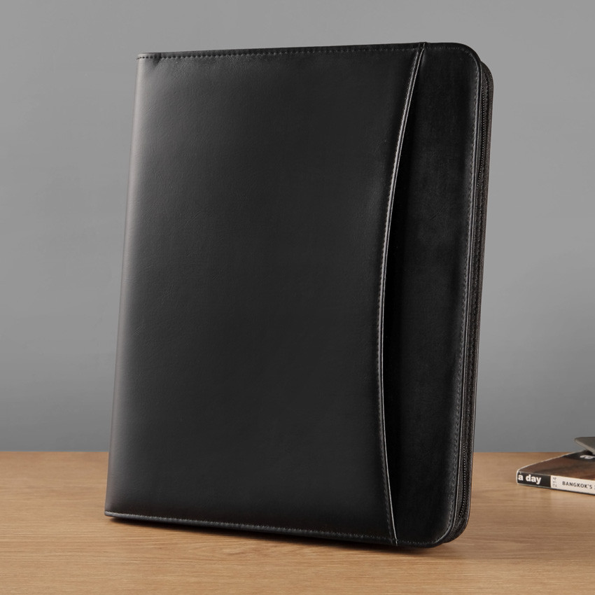 

A4 business manager file bill document folder organizer zipper briefcase padfolio for conference agreement with external bag