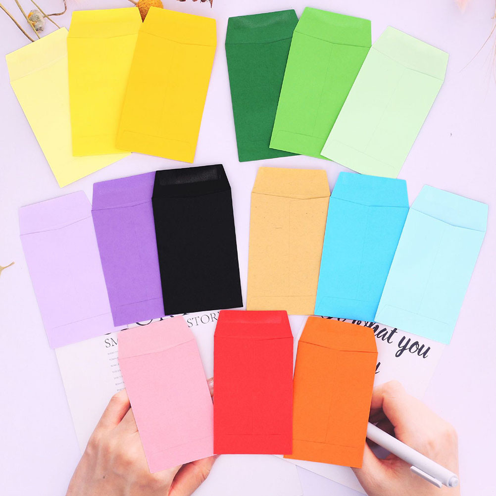 

50pcs Blank Small Envelope Mini Color Empty Envelope Card Packaging Envelope Cash Deposit Mixed Envelope Invitation Card