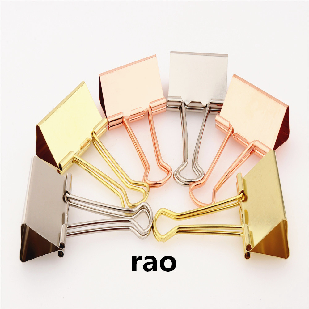 

High quality 15mm 19mm 25mm 32mm 41mm 51mm Clamp Paper Binder Clips Bookmark Memo Clip Student School Office Supplies paperclips