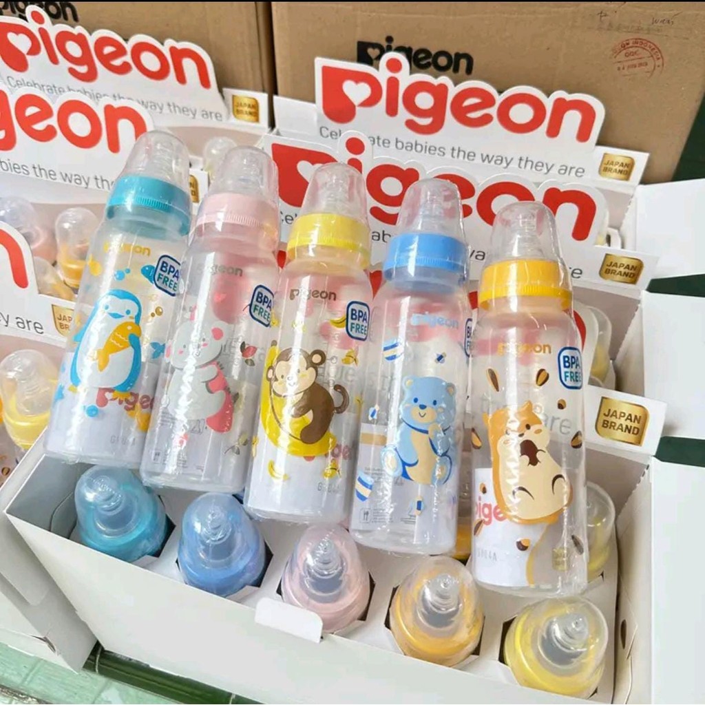 Botol Susu Pigeon Dot Ulir Peristaltic Standar PP RP 50ml 120ml 240ml
