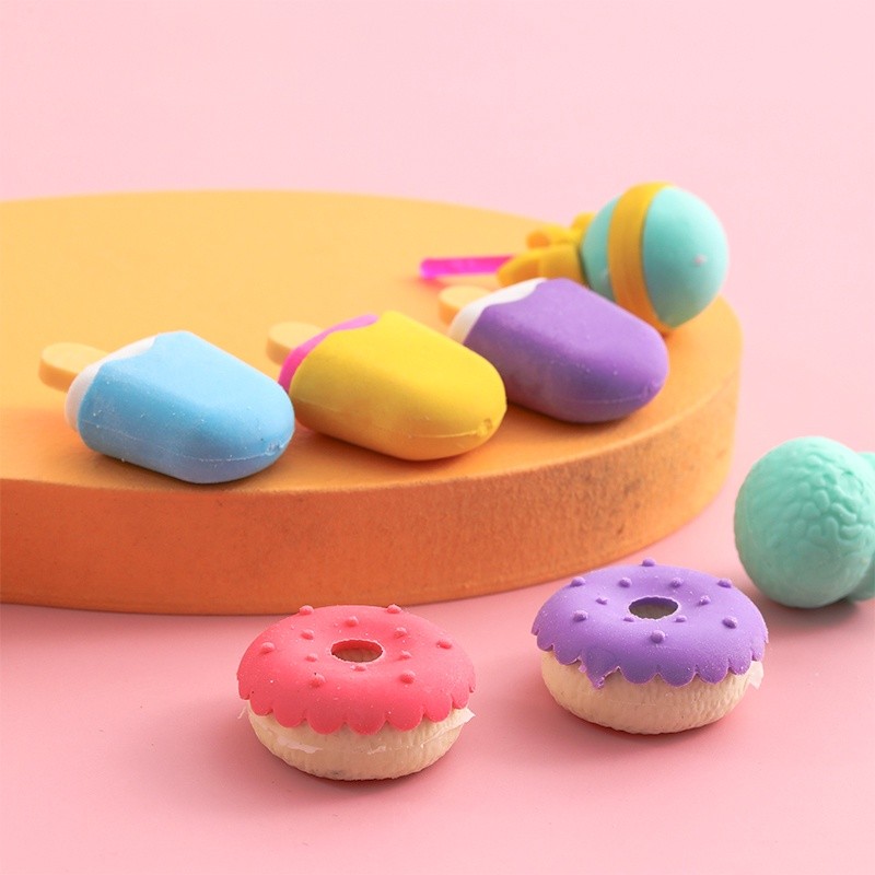 

4pcs Penghapus Seri Dessert Kartun Kreatif Kotak Siswa