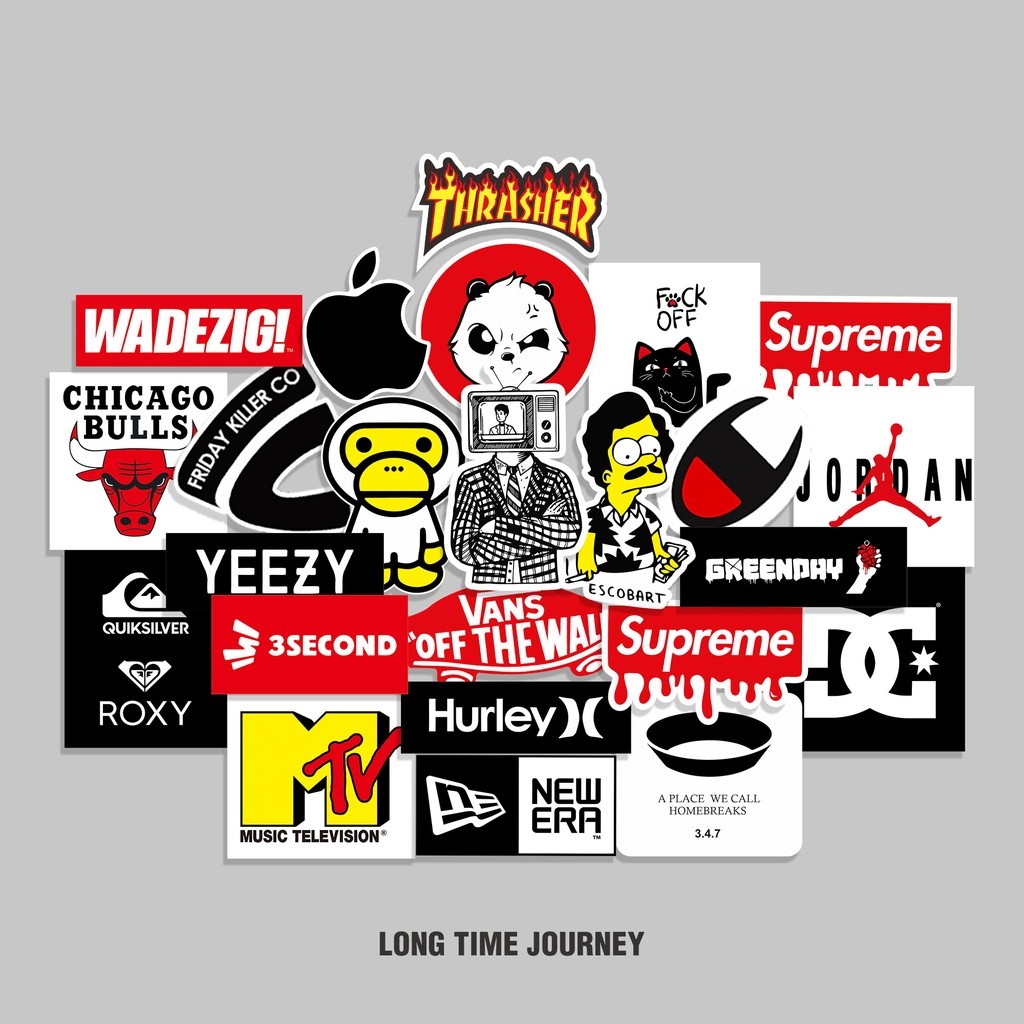 Stiker Graftac - Yellow,white & Black - Sticker Aesthetic, Sticker Hypebeast,  Laptop, Aksesoris Hp,