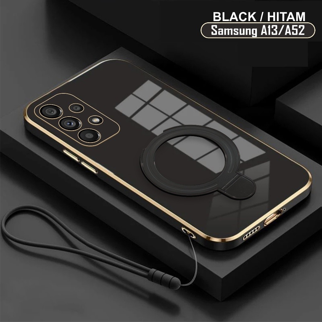 Casing Samsung A13 A52 A52s Soft Case Ring Plating Dudukan Magsef Free Tali Gantung Lembut