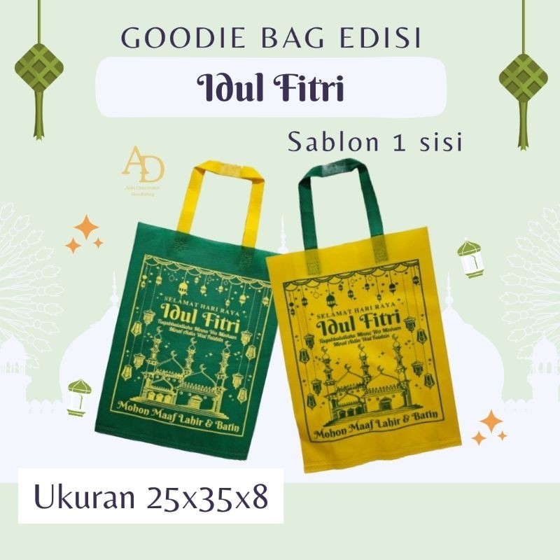 

Spesial || (LUSINAN 12pcs) Goodie bag Lebaran 25x35x8- idul fitri- tas hampers lebaran