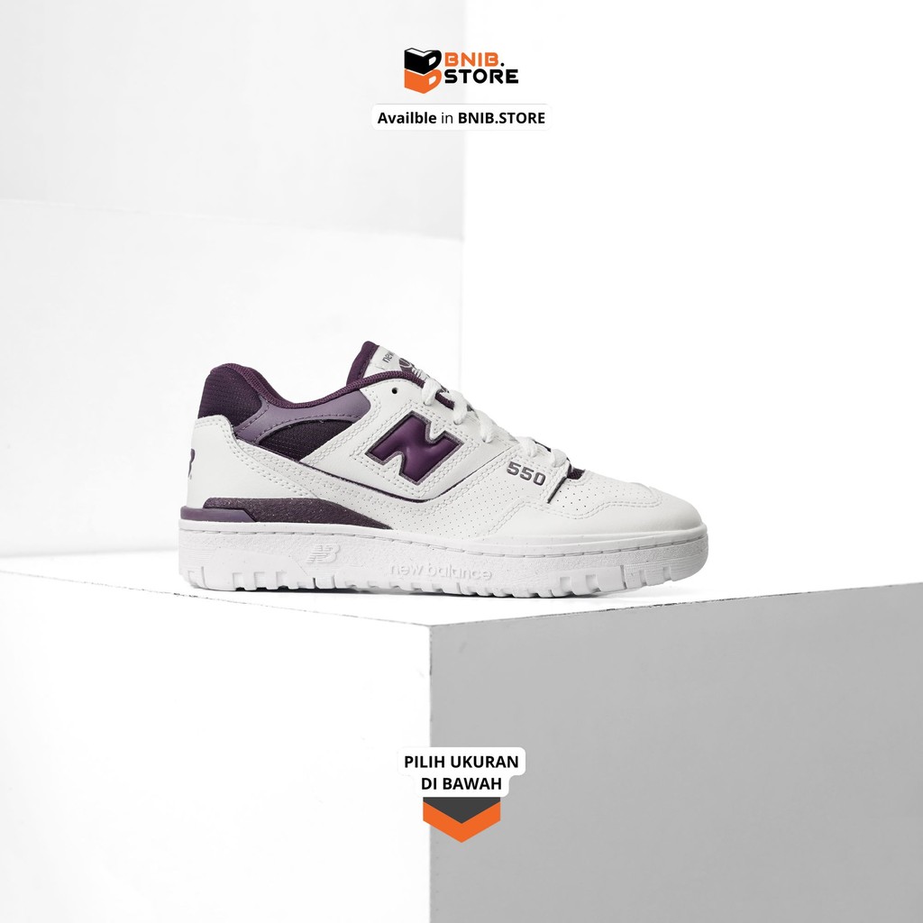 Sepatu Sneaker Wanita NB 550 White Midnight Violet Original