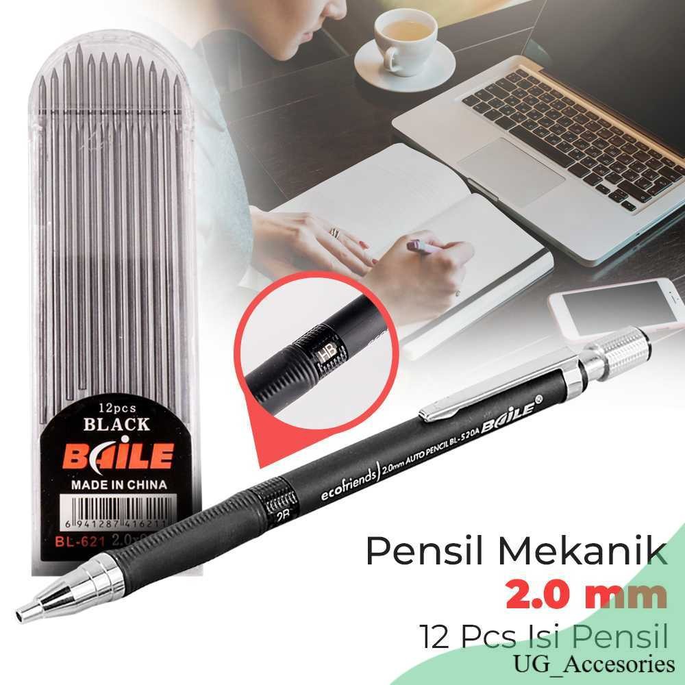 

BAILE Pensil Mekanik Mechanical Pencil 2B 2mm 12 Isi - BL-621