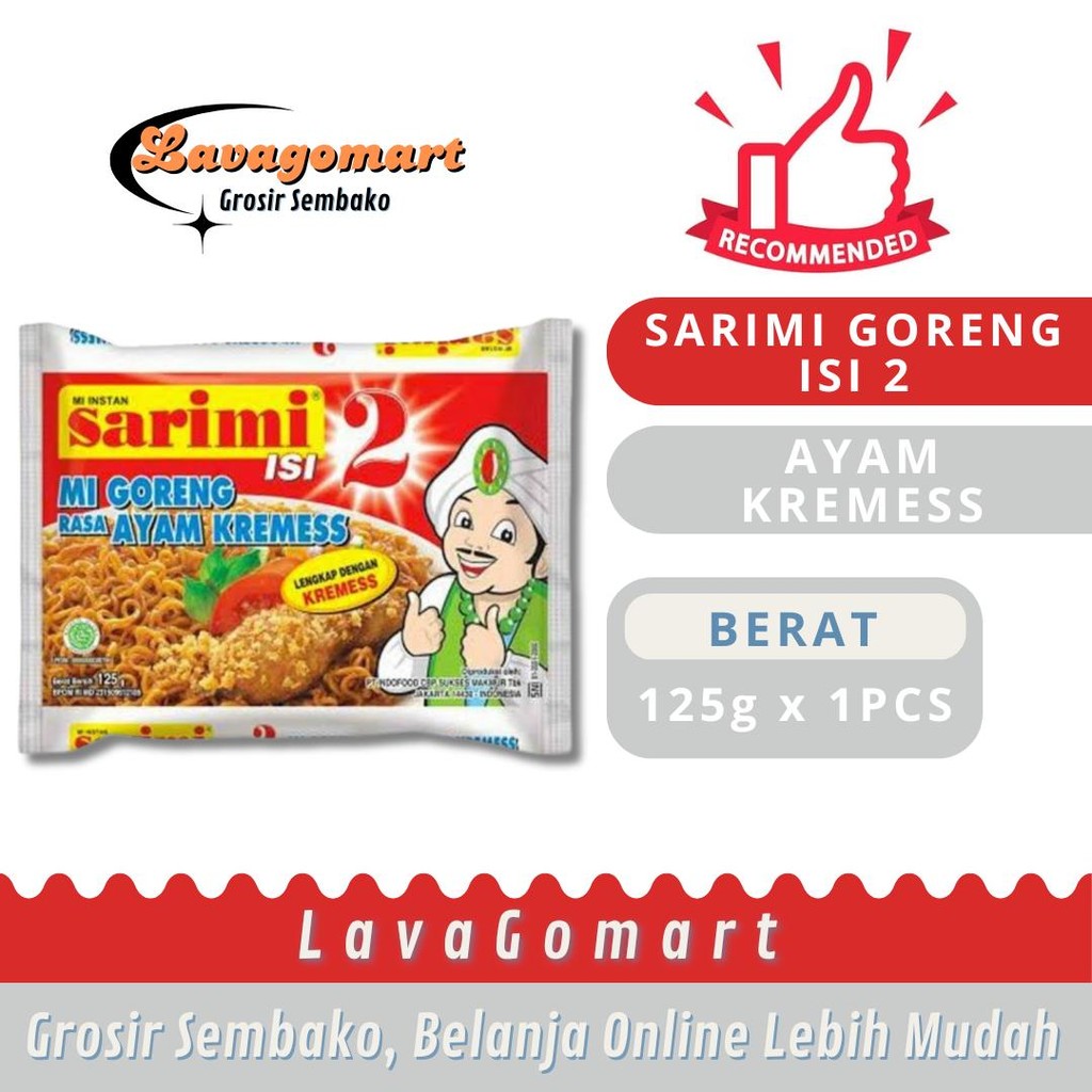 

SARIMI GORENG ISI 2 AYAM KREMESS 125g - 1 PCS - LAVAGOMART- BANDUNG
