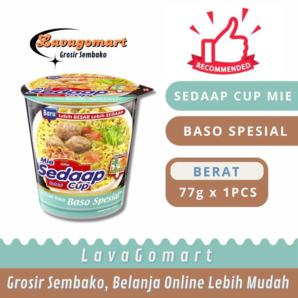 

SEDAAP CUP MIE INSTAN BASO SPESIAL 77g - 1 PCS - LAVAGOMART - BANDUNG