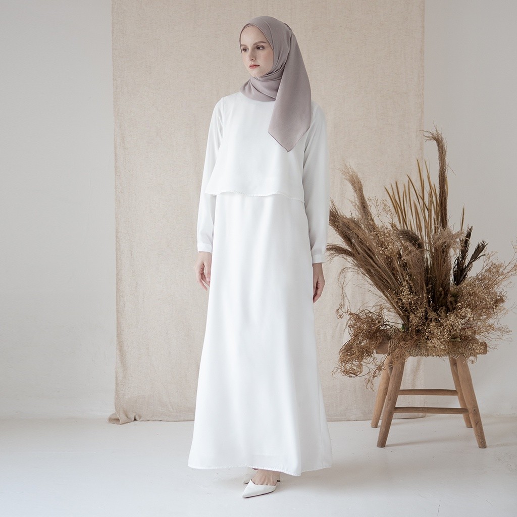 Askara by Aska Label - Gamis wanita panjang dress wanita lengan panjang busui friendly bahan crepe w