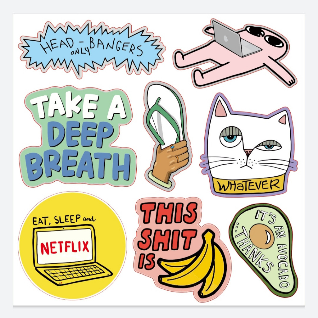 

Sticker Pack Cute Head Bangers Only Stiker Kawai Candy - Stiker Vinyl High Quality