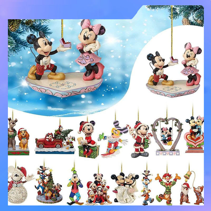 

Acrylic Cute Cartoon Christmas Tree Decoration Pendant Halloween Christmas Mickey Minnie Mouse Family Christmas Party Gift Toys
