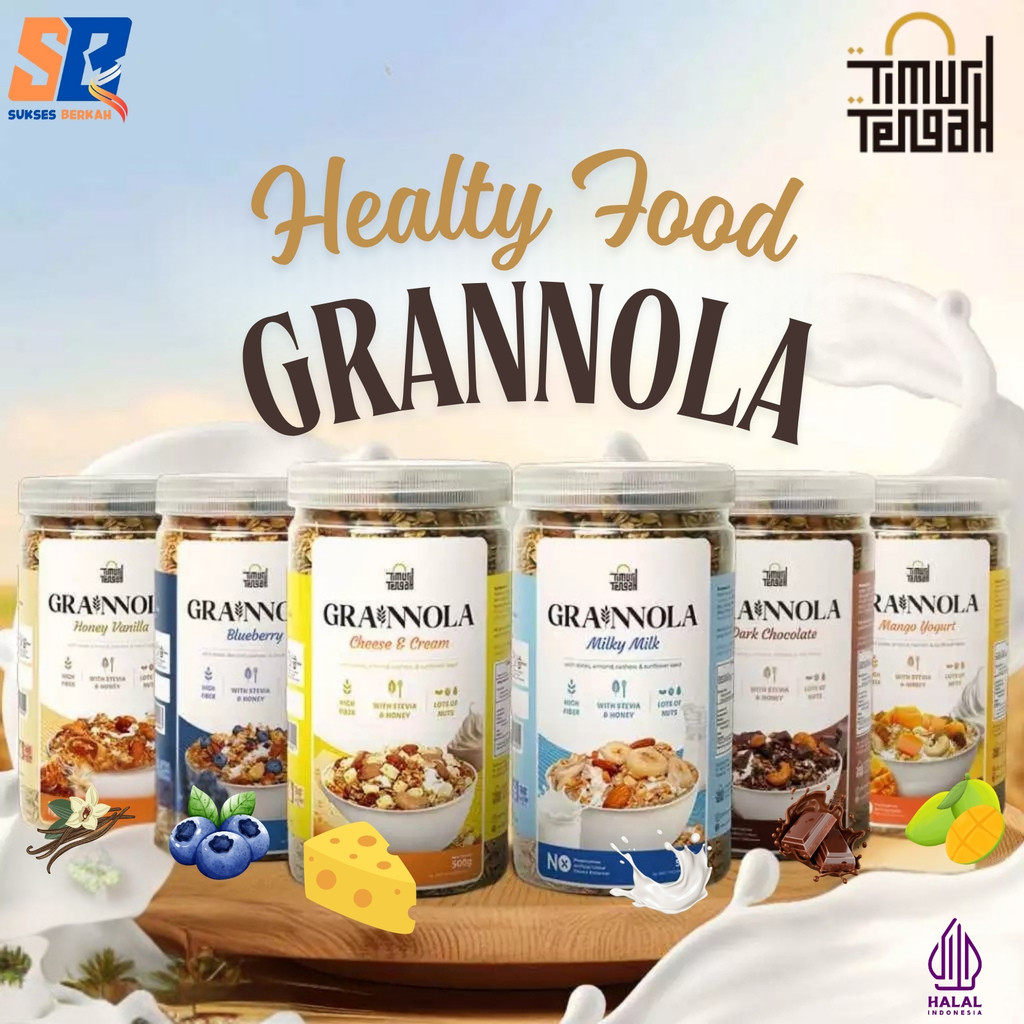 

Timur Tengah Grainnola 500 gr Granola Cemilan Sehat Rendah Kalori