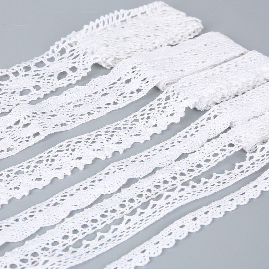 

5 Yards white Cotton Embroidered Lace ribbon fabric Webbing Decoration DIY Handmade Lovely gift packing polyester Material