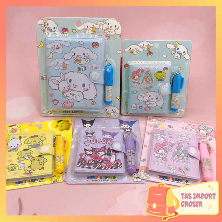 

TAS - S6146 Cute Mini Note Book 2 in 1 / Set Memo Diary Motif / Mini Klip Note Book and Pen / Buku Diary Kancing