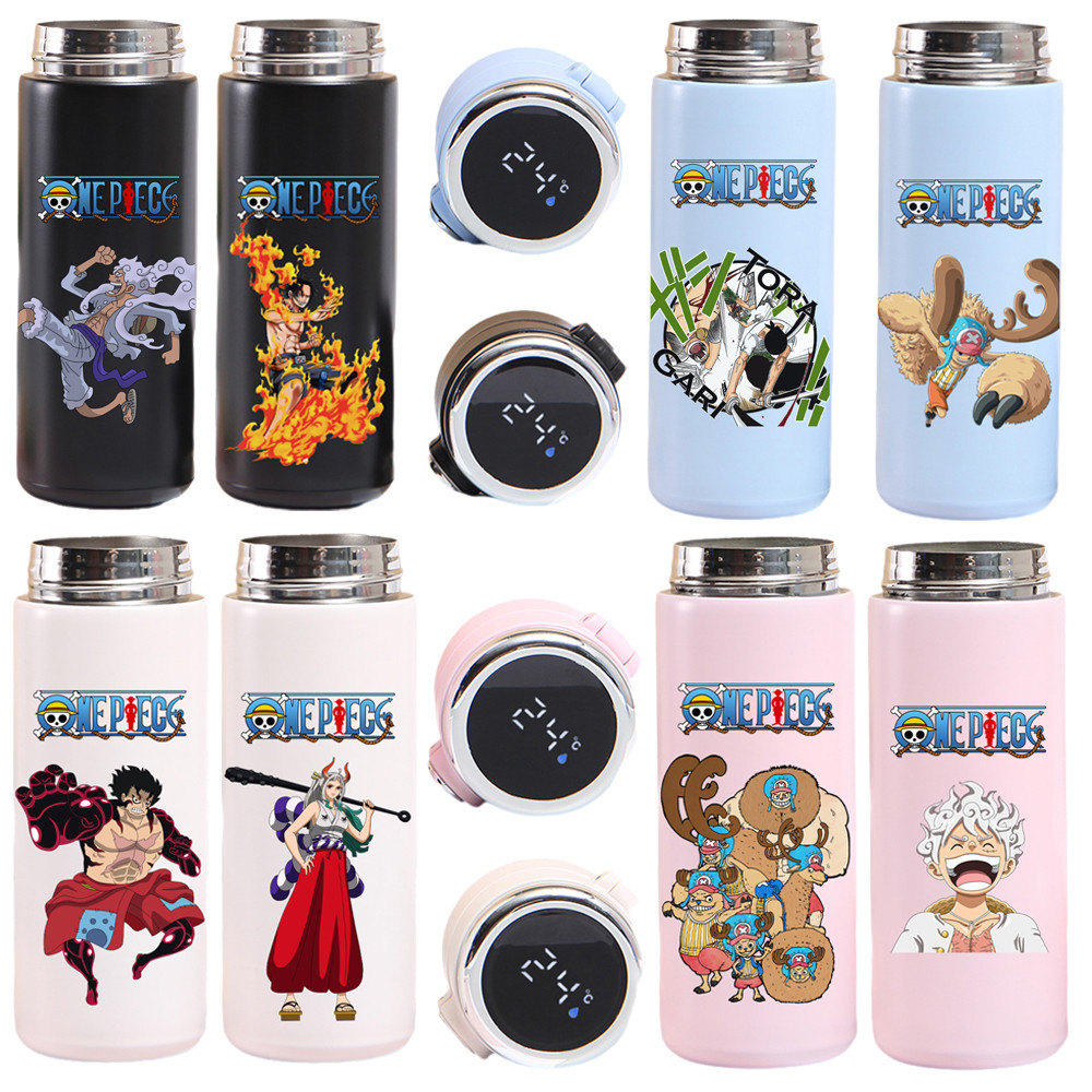 One Piece Yamato Luffy Uta Law Anime Smart 304 Stainless Steel Double-layer Vacuum Pop-up Cover Ther