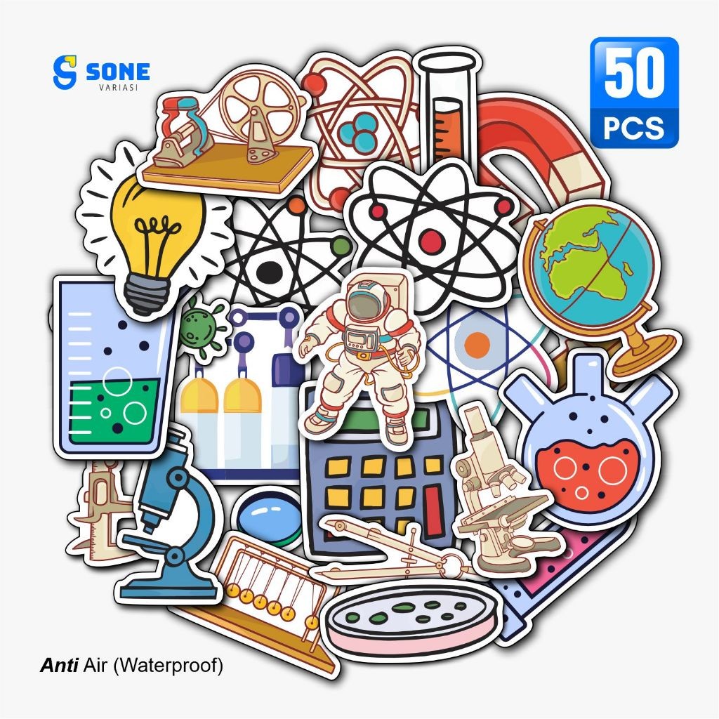 

Stiker Sciene Aesthetic Paper Vinyl Anti Air Aksesoris Laptop Buku Tumbler