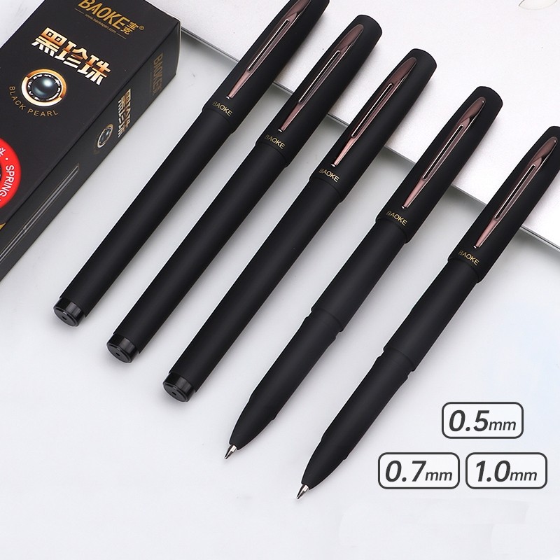 

BAOKE 6Pcs/box Gel Pen / Pulpen Gel 0.5mm/0.7mm/1.0mm Hitam Pena Menulis Kantor PC3578/PC3548/PC3568