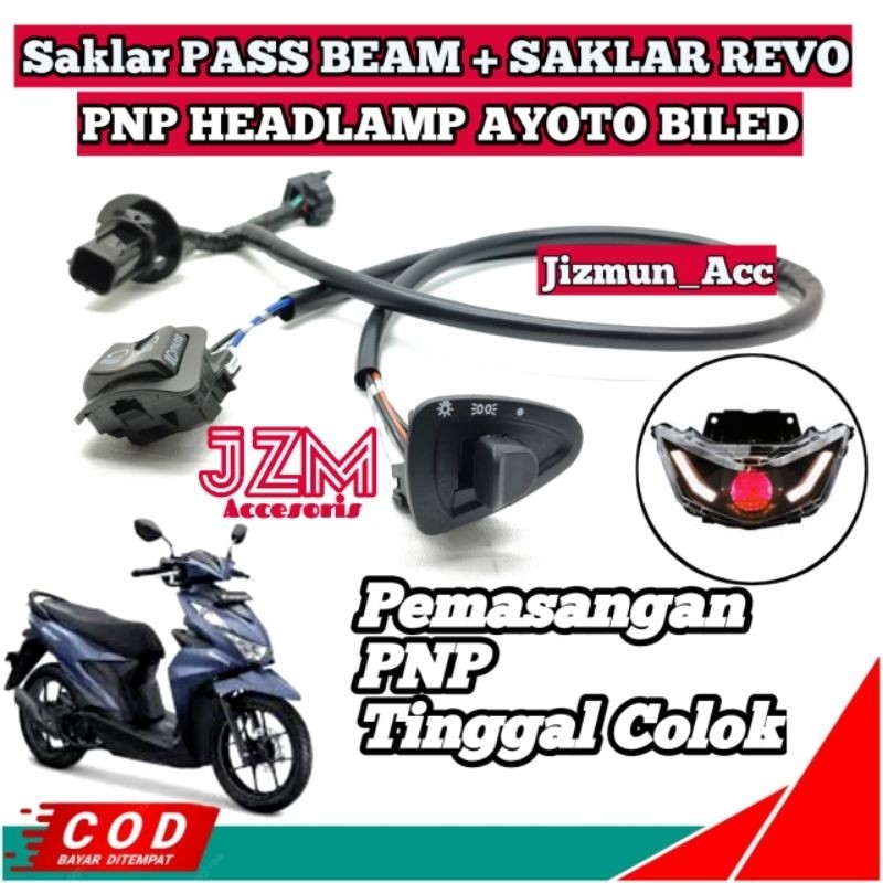 Saklar Sakelar Switch Pass Beam Lampu Beat Deluxe On Off Biled Headlamp AYOTO