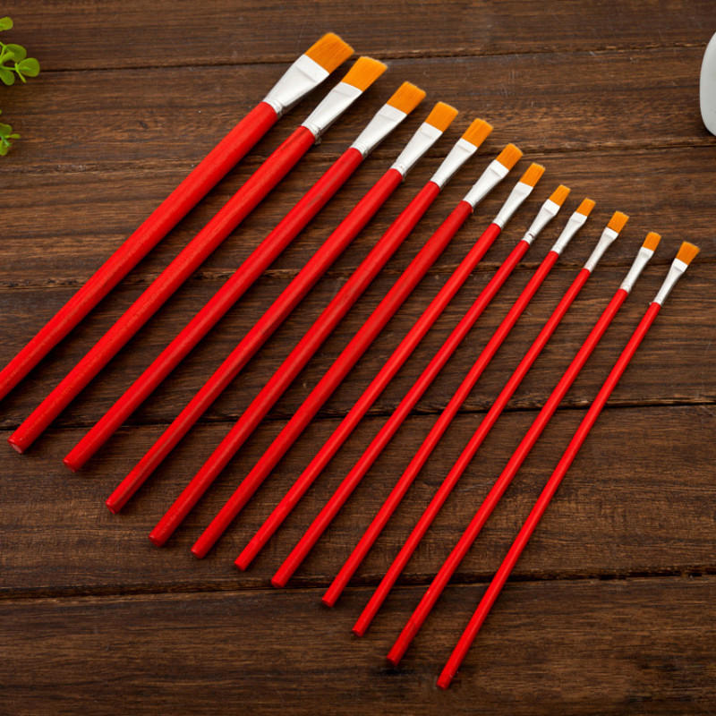 

Rod oil red painting brush nylon hair brush 1-12 number suit of manufacturers direct sales art painting supplies Art Supplies