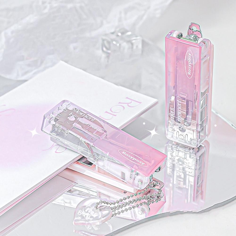 

Exquisite Design Stapler Hanging Chain Design Office Tools Compact Eco-friendly Stapler Portable Office School Supplies