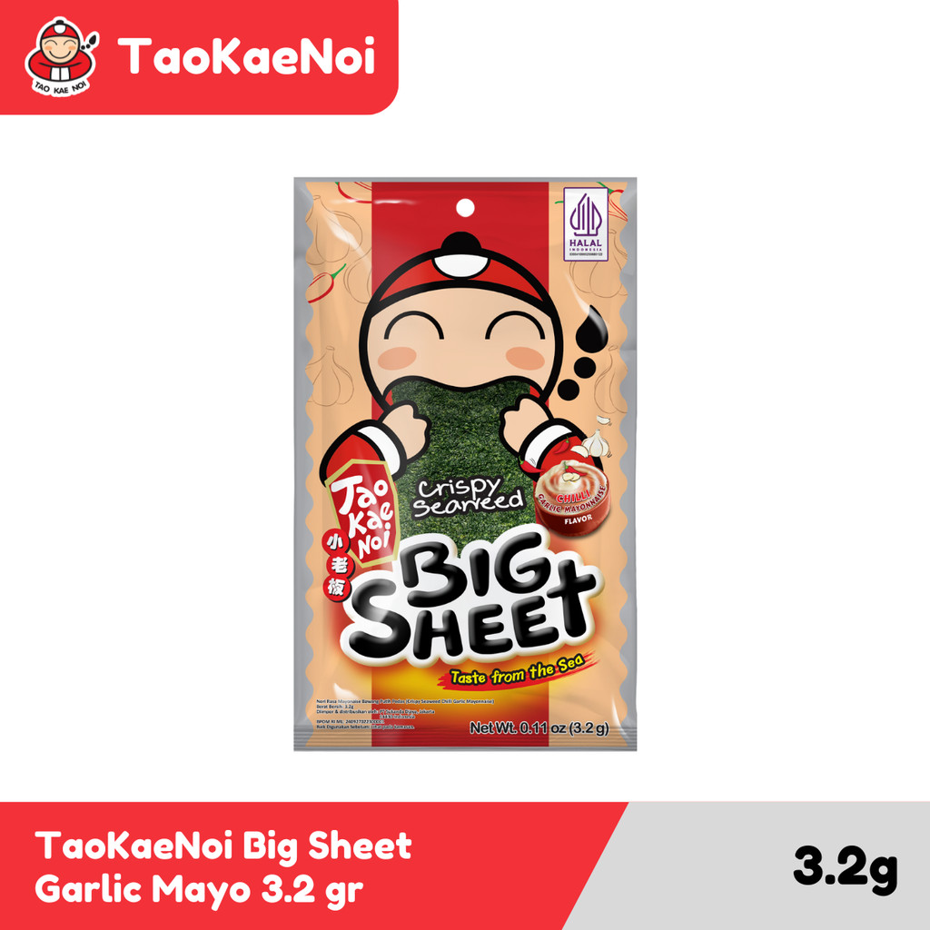 

TaoKaeNoi Rumput Laut Big Sheet Seaweed Garlic Mayo 3.2 gr