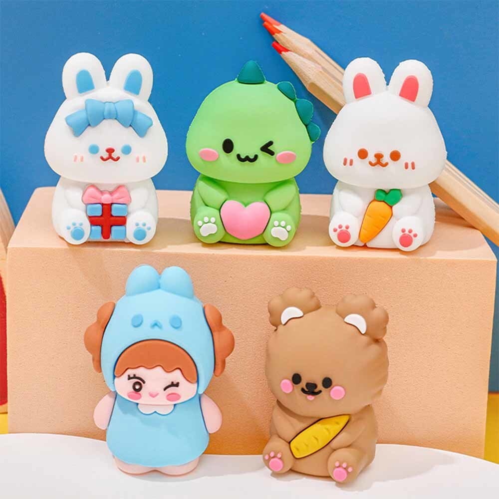 

1 Piece Lytwtw's Stationery Kawaii Animal Doll Cartoon Sharpener Pencil Office Supplies Kawaii School Accessories
