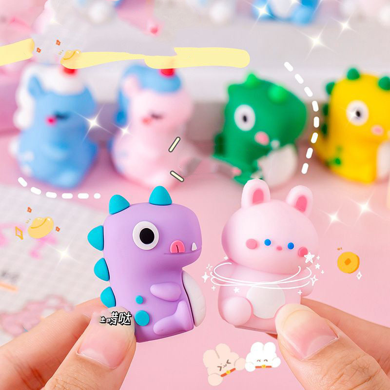 

1 Piece Stationery Kawaii Animals Cartoon Pencil Sharpener Office Supplies Gift Kawaii School Accessories with Eraser