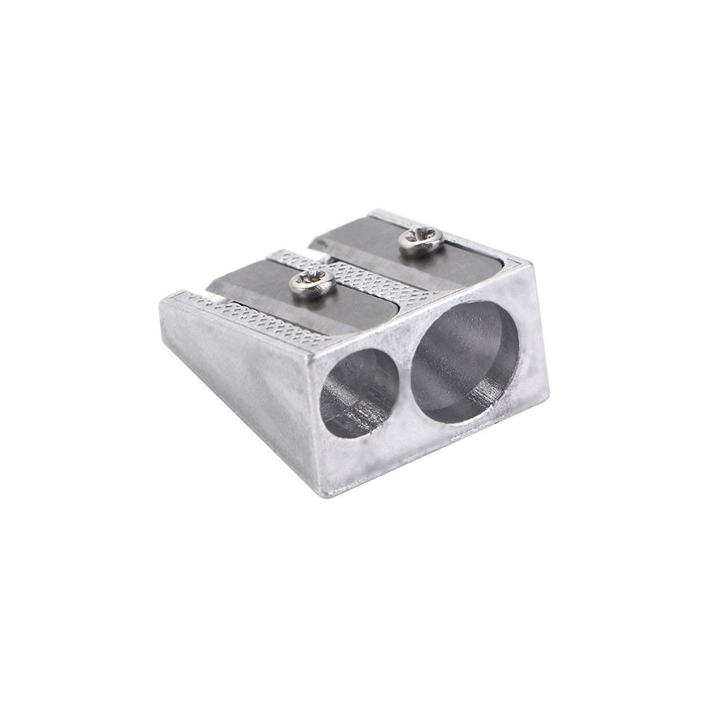 

Gifts Bevelled Stationery Two Hole Metal Pens Cutter Tool Office Sharpener Pencil Sharpener Double Hole Pencil Sharpener
