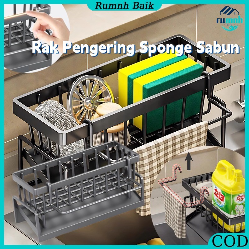 Rak Pengering Sponge Sabun/ Rak Cuci Piring/ Rak Dinding Wastafel Multifungsi Plastik