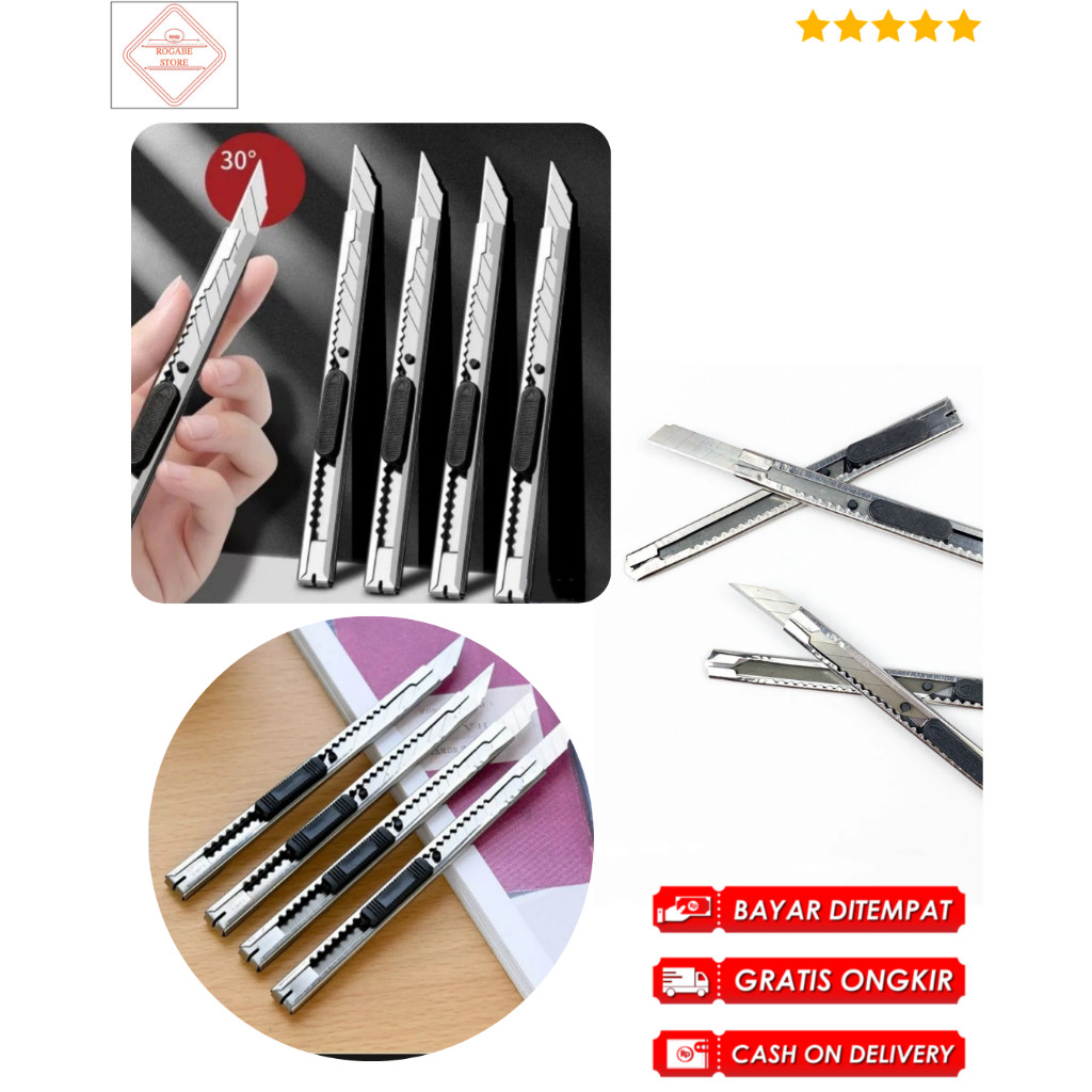

337 Sliver Pisau Cutter / Kater Kecil Besi 60 Derajat Degrees Stainless Samoyed Knife Pisau Steel Pemotong Kertas Packing