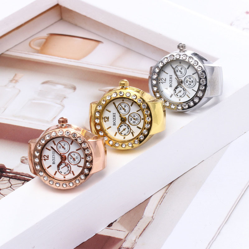 【Jam Tangan Cincin】Jam Tangan Kuarsa Unisex Jam Cincin Jari Jam cincin Mini Terbaru Tahan Air