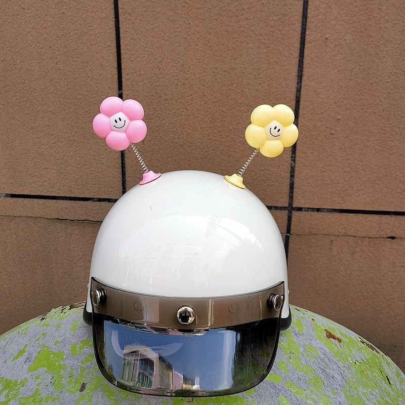 Hiasan Helm Khusus Bunga Matahari Lucu/Cewek Anak Sepeda Listrik Hiasan Atas Keren