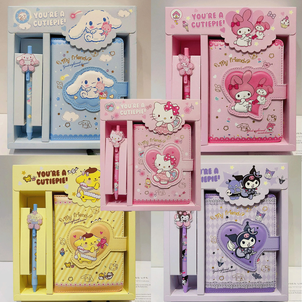 

Sanrio Hello Kitty Notebook Gel Pens Kuromi Cinnamoroll Notepad Daily Weekly Agenda Planner Stationery Set Office School Supplie