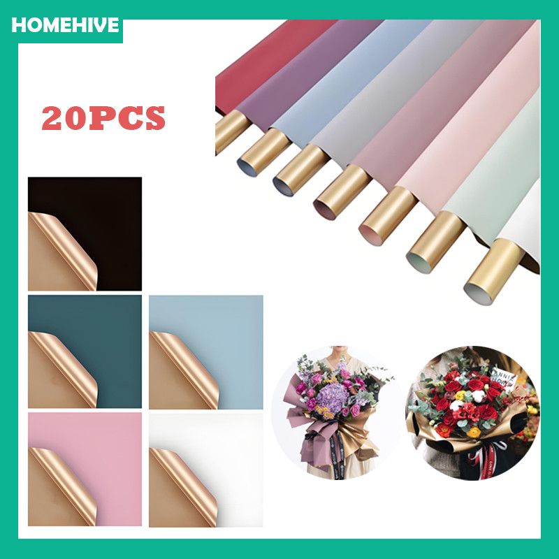 

Cellophane Flower Wrapping / Kertas Bunga/58x58cm Kertas Wrapping Gold Cellophane Buket Bunga