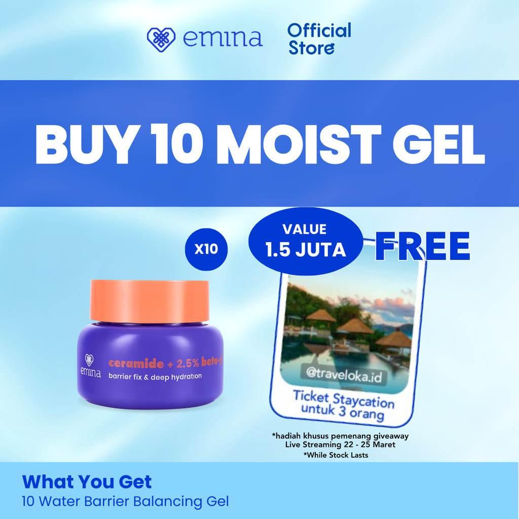 [PAKET RAYA 10 PCS] Emina Paket Raya Water Gel Free Exclusive Gift - 10 pcs, 7 pcs, 4 pcs | Paket Gl