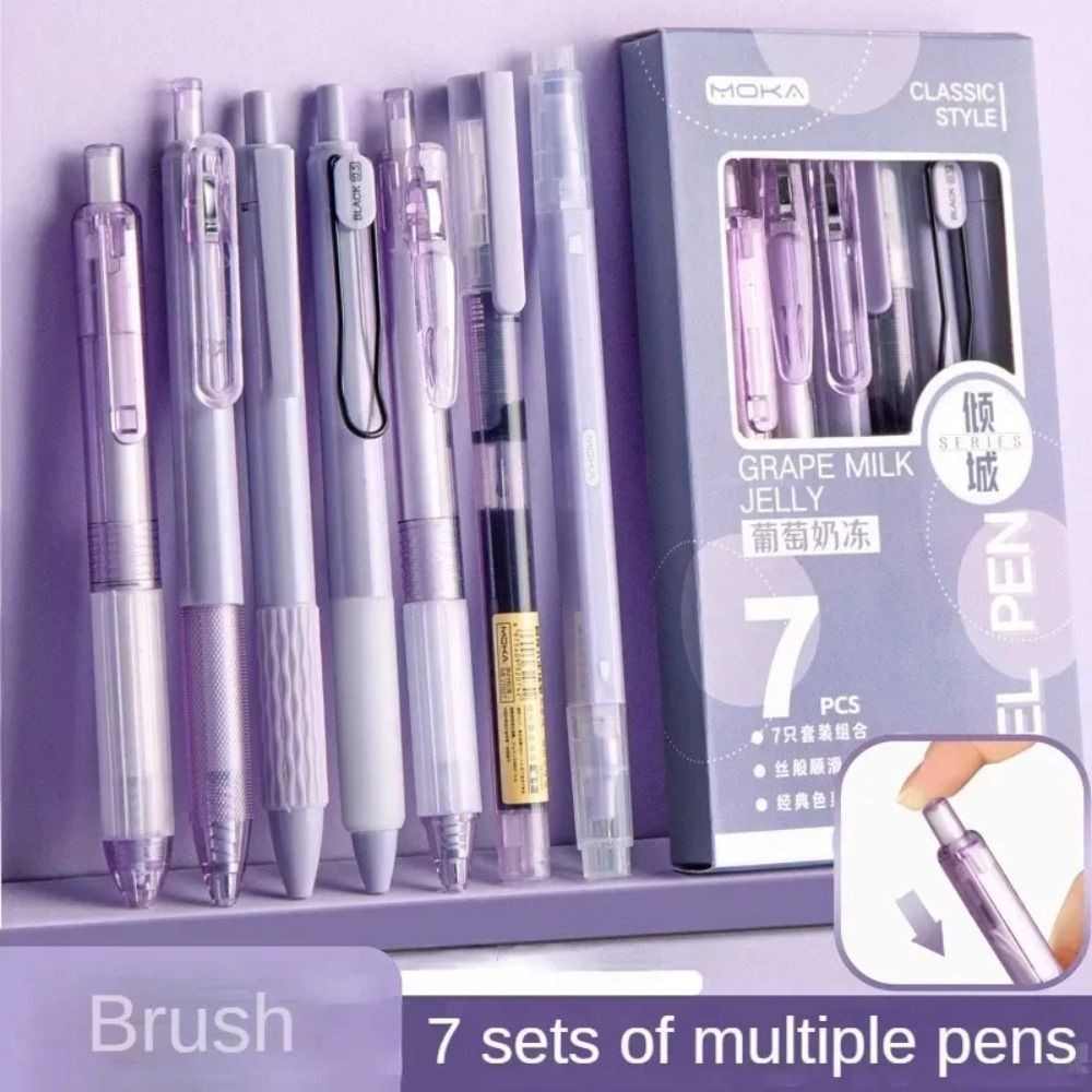 

7Pcs/Set Highlighter Pen Set Quick-Drying Ink Gel Pen Creative Ballpoint Pen Neutral Pen Writing Tool School Stationery Pen Set